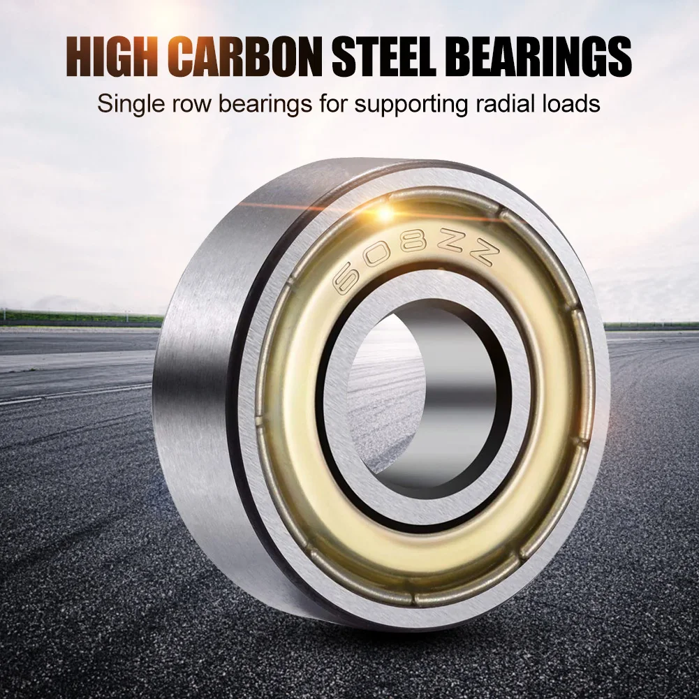 

20pcs 608ZZ Ball Bearings Carbon Steel Single Row ABEC-7 Deep Groove Miniature Bearings for Boating Waves Aggregate Crushers