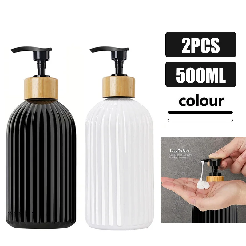 500ML Shampoo Dispenser Lotion Sub Hand Soap Bottle Portable PET Plastic Shower Gel Empty Container Bathroom Accessories