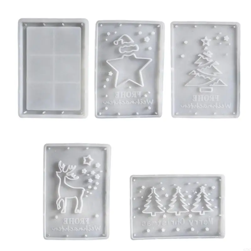 5Pieces Artistic Silicone Mold Christmas Series Figurine Molds Perfect for Festival Gifts and Engaging in Family Crafts