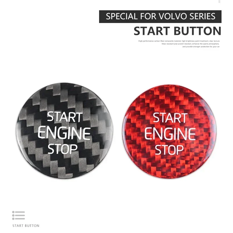 

For Volvo XC40 Real Dry Carbon Fiber 2019-2025 Engine Start Stop Button Cover Sticker modification Interior modification