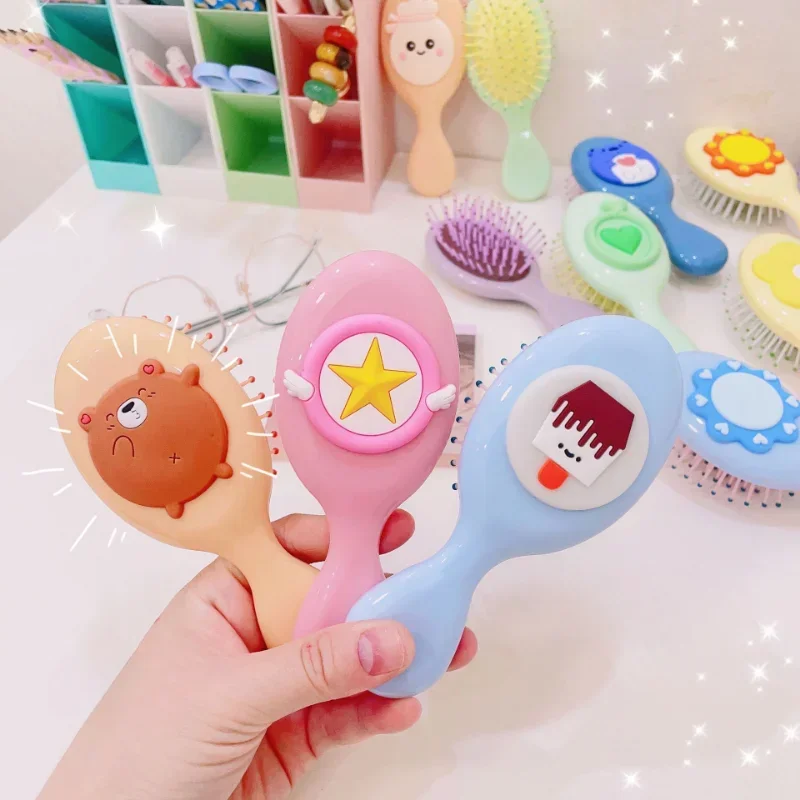 Cute Cartoon Children Air Cushion Comb Scalp Massgae Hair Brush Girls Portable Traveling Hair Brush Wide Tooth Anti-static Comb