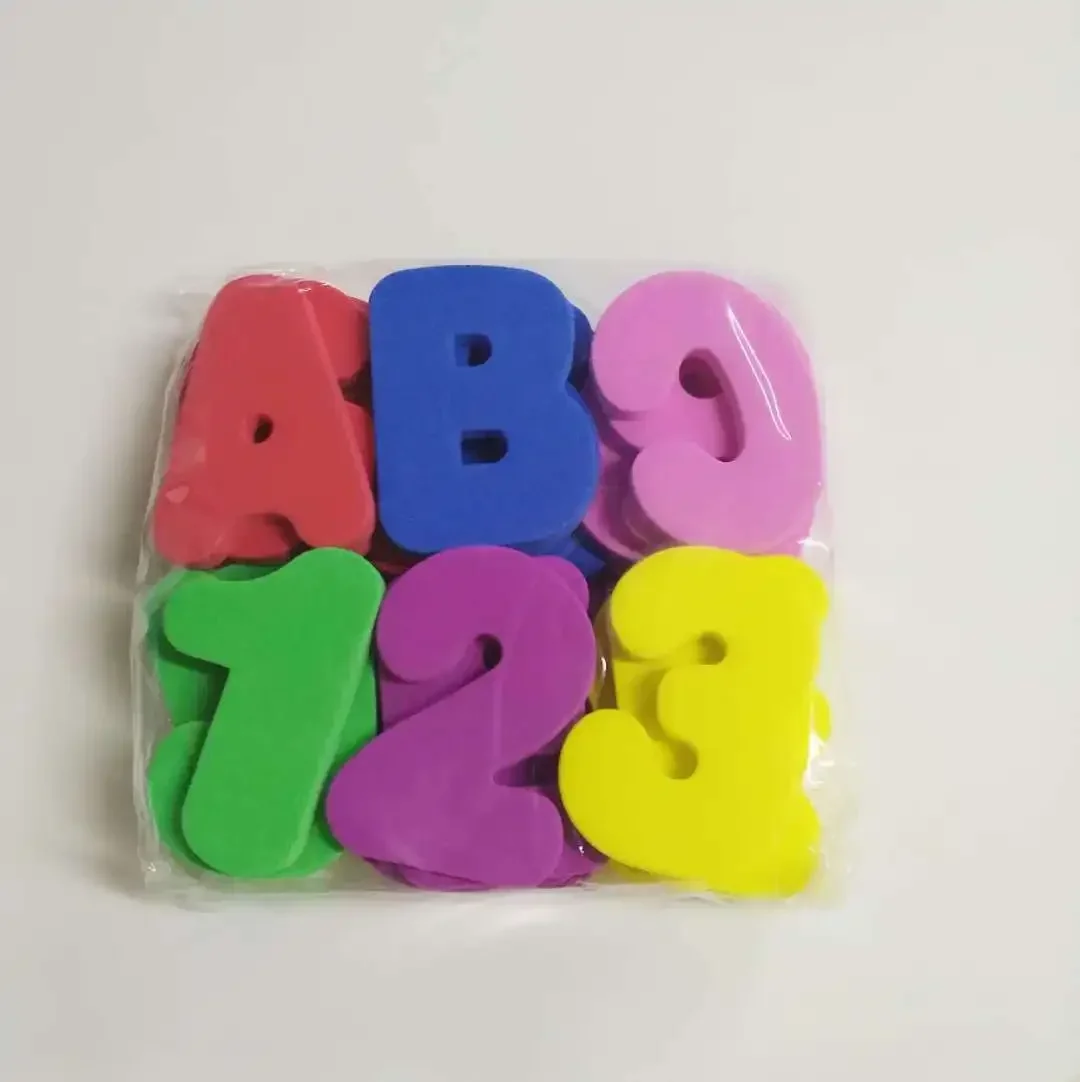 Puzzle de lettres alphanumériques, jouets d'eau pour bébé, mousse EVA, jouet doux de la salle de bain, version éducative et précoce, fixation par une méthode d'aspiration, 36 pièces/ensemble,