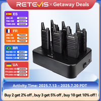 Retevis RT622 Walkie Talkie 6 Pcs Restaurant Professional Radios PMR Mini Walkie Talkie Kit Communication Radio Intercom Two-way