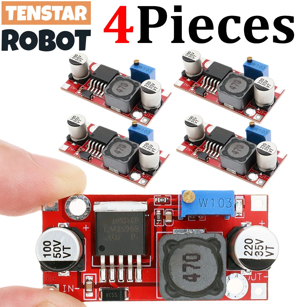 yZ[zTenstar-p[Ro[^[W[,\ȓd,Ԃ{[h,lm2596,dc,1.5v-35v,3.3v,5v,12v,LM2596S-ADJ, 4