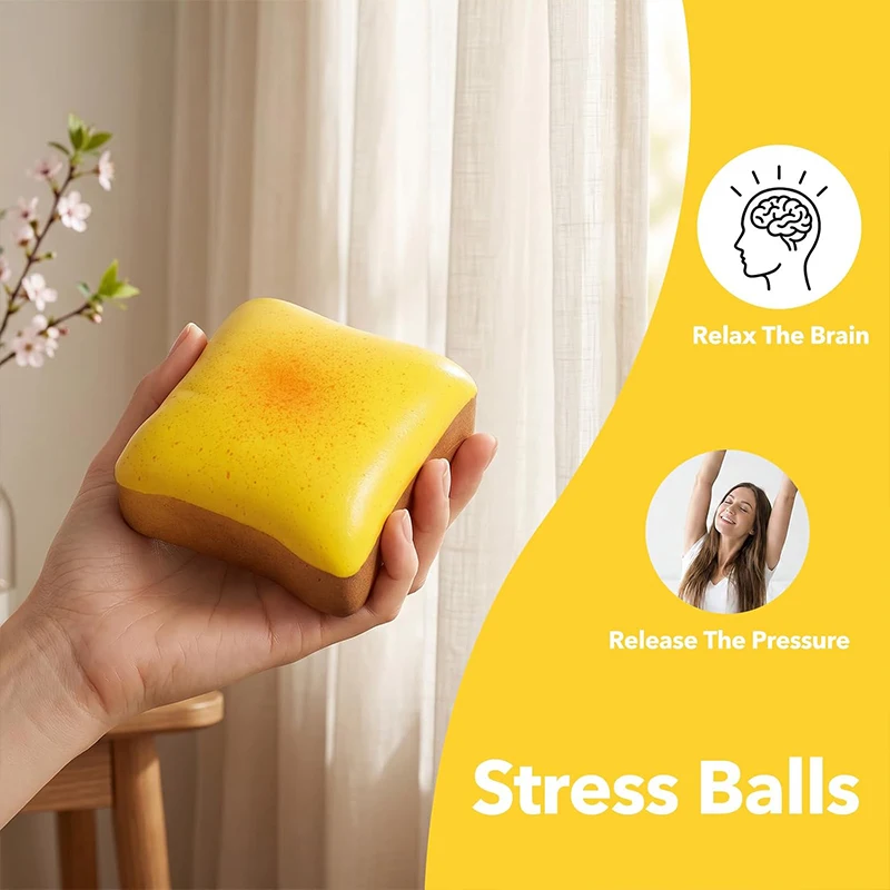 Weiches Butter-Toast-Brot Fidget-Spielzeug, weiches Stressabbau-Spielzeug, langsam aufsteigender Squeeze-Stressball, ASMR sensorisches Anti-Stress-Spielzeug – Detail 5