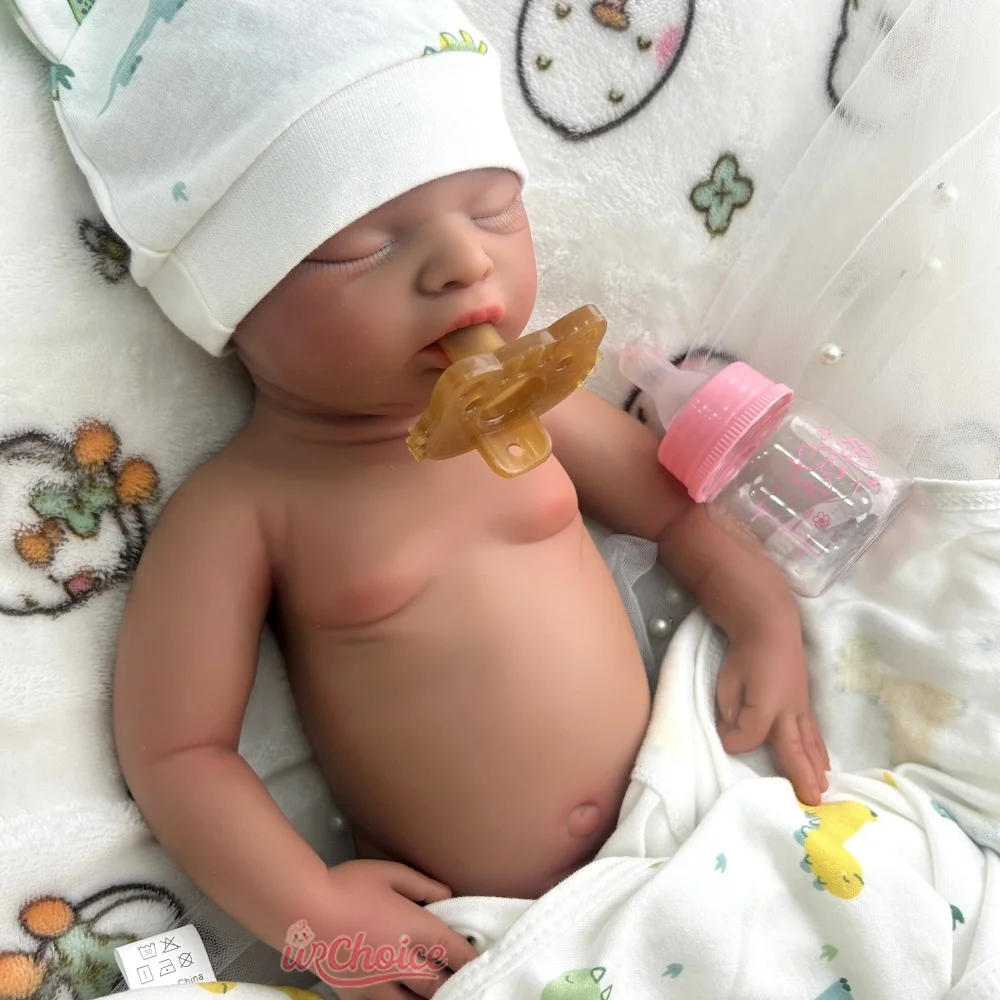 18 pouces de collection en silicone renaissant bébé fille avec poids réaliste et détails poupée bouche ouverte conçue pour les collectionneurs