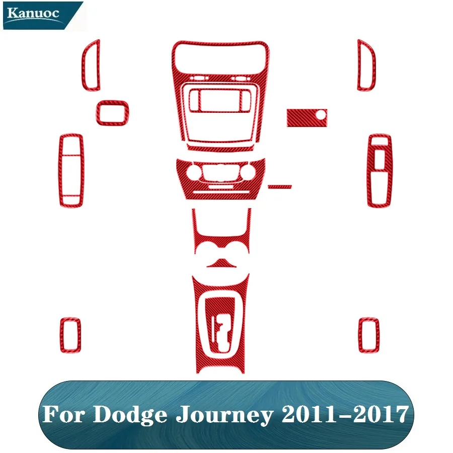 

For Dodge Journey 2011 2012 2013 2014 2015 2016 2017 Car Interior Decorative Accessories Carbon Fiber Red Stickers