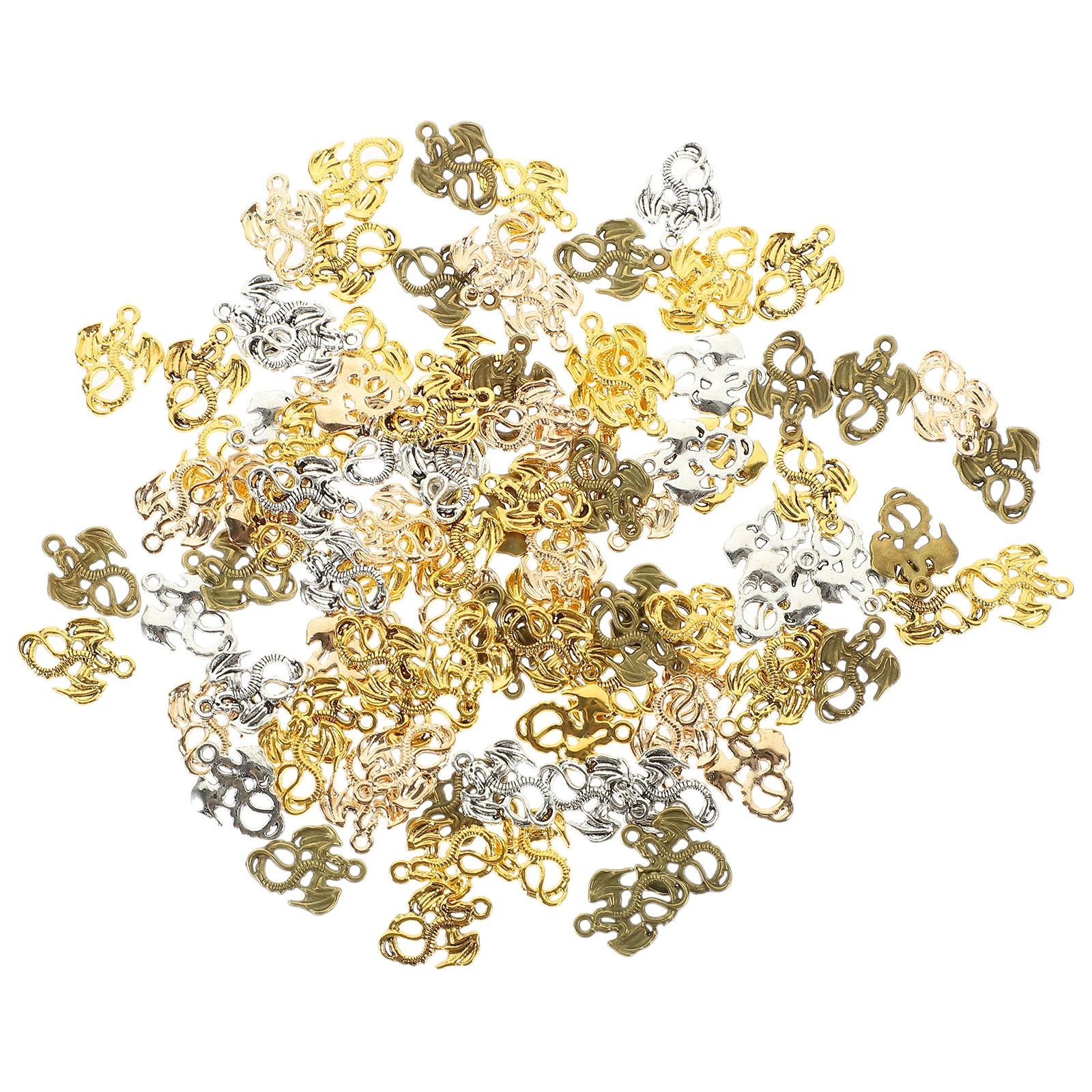 

100pcs Vintage Dragon Charms Pendant Bulk for DIY Necklace Bracelet Making Pendant Charm For Diy Necklace Metal Pendants