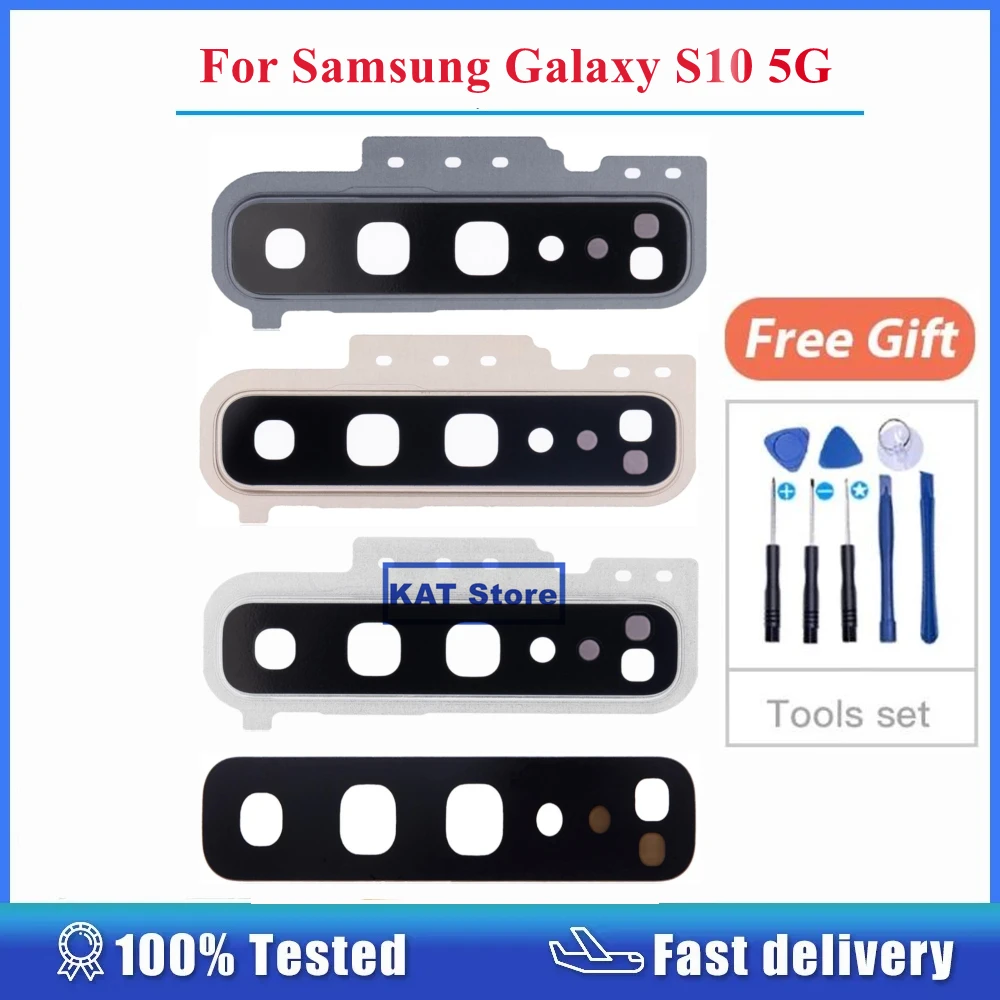 For Samsung Galaxy S10 5G G977N / G977B / G977U Back Camera Ring Frame Bezel Cover Glass Lens Spare Part Replacement