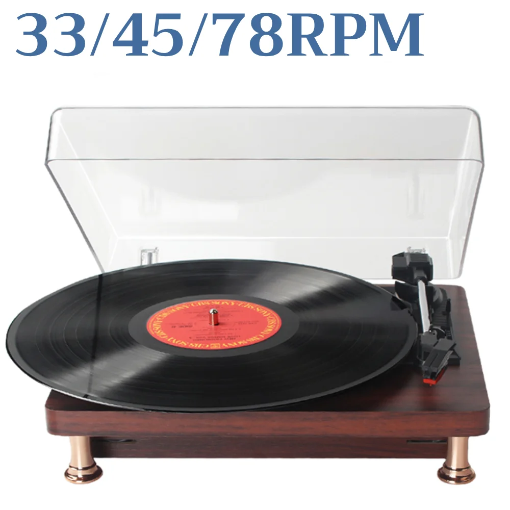 Vinyl Record Player Retro Turntable Record Player with Speaker 3/45/78RPM Nostalgic Style Record Player Phonograph Record Player