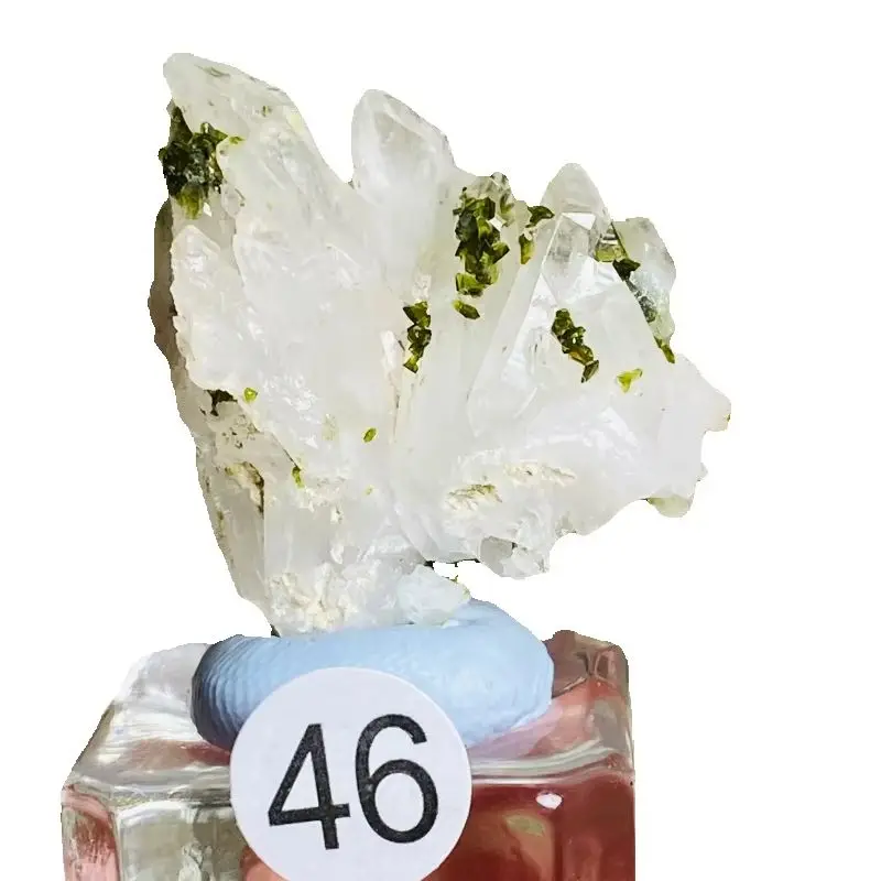 Rare Natural Raw Garden Crystal Epidote Symbiotic Mineral Specimens Healing Quartz Stones Rock