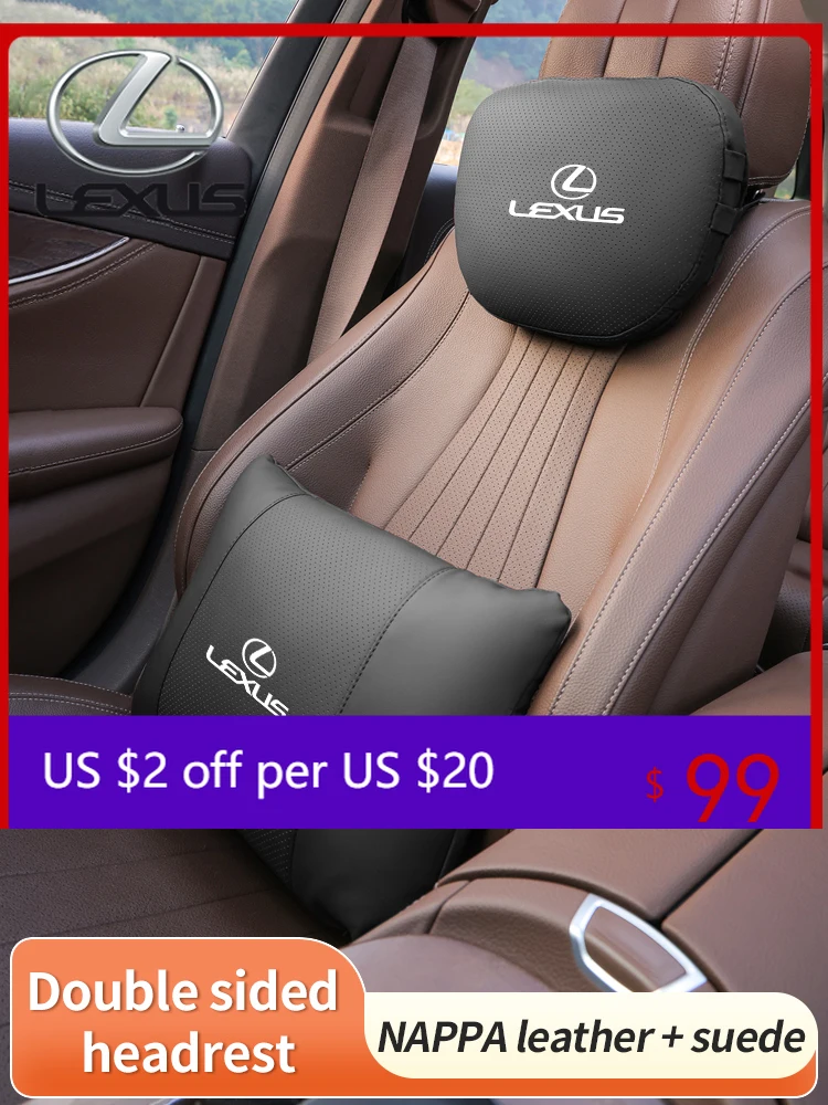 

Накладки для интерьера Lexus F Sport ES300 LS500h RX300 GS300 IS300 LX570 CT200h: Подушка-подголовник из замши и кожи для поддержки шеи