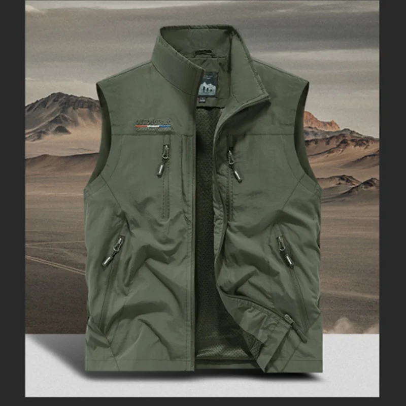 Men's Autumn/Winter New Arrival Multi-Pocket Loose Fit Oversized Vest Workwear Casual Jacket