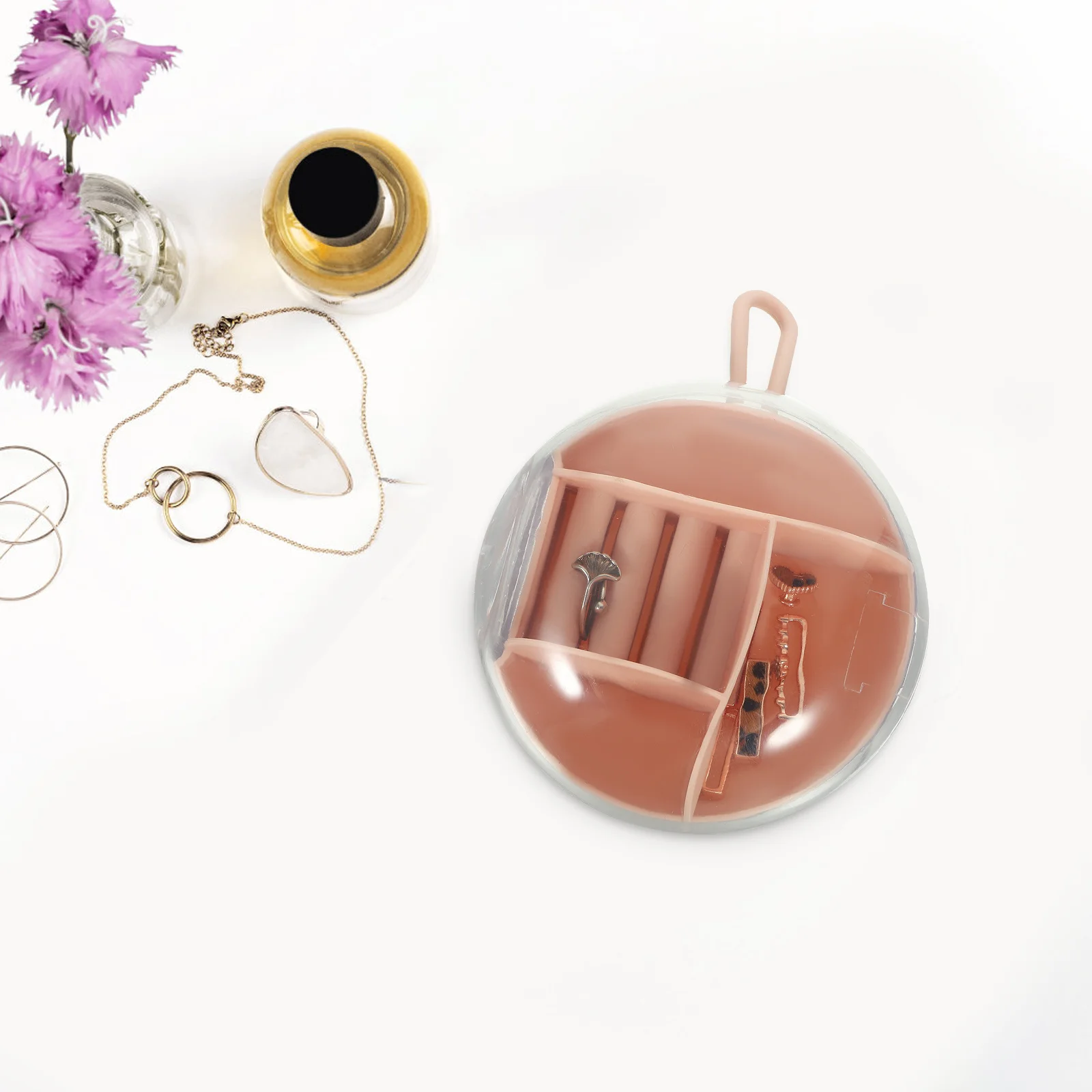 Travel Jewelry Case Small Organizer Earrings Rings Necklaces Storage Box Safe Reliable Elegant Design Small Jewelry Case