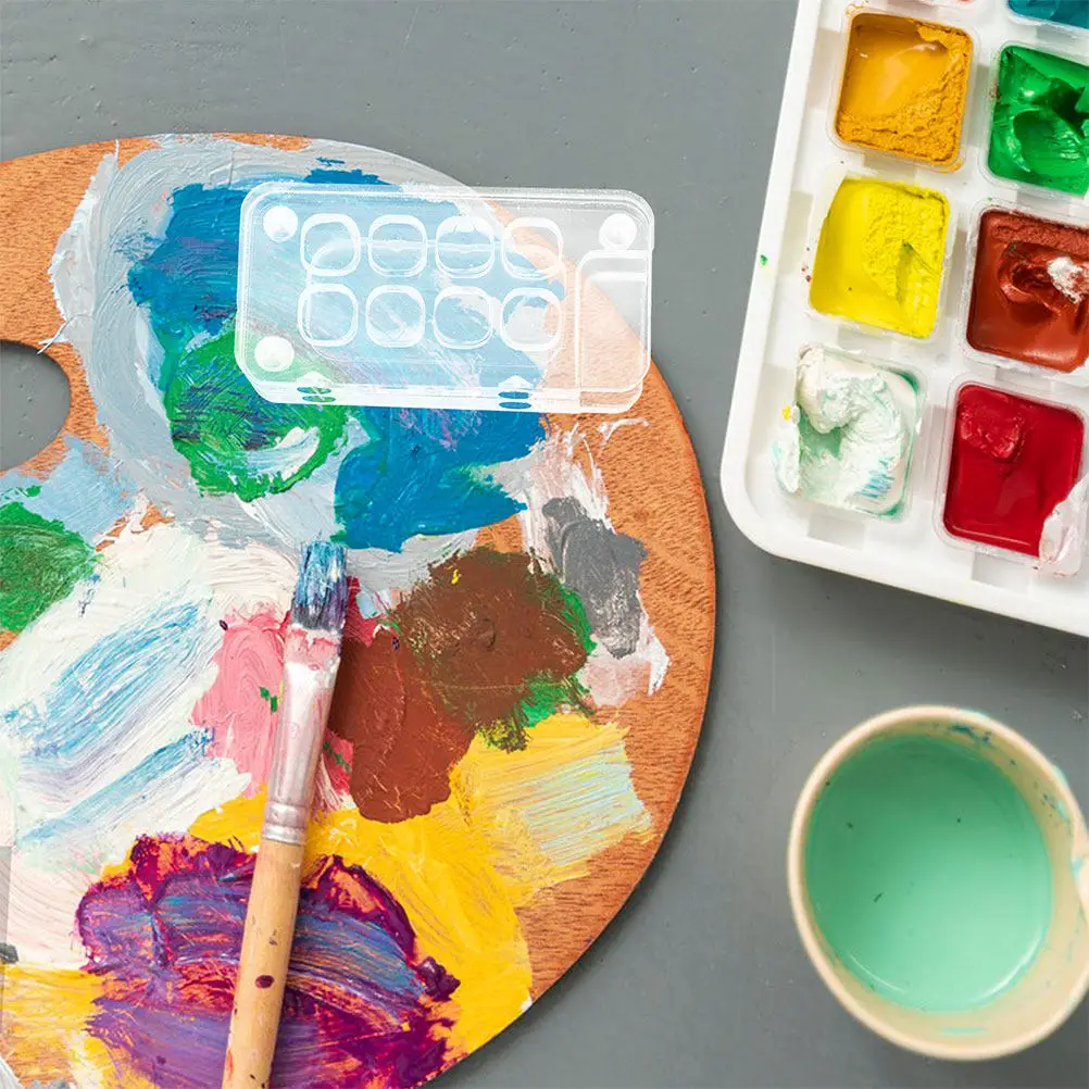 

Набор из 2 мини-палитр для акварели на 8 ячеек с крышкой, портативный, для рисования на природе, смешивания цветов, дорожный художественный набор