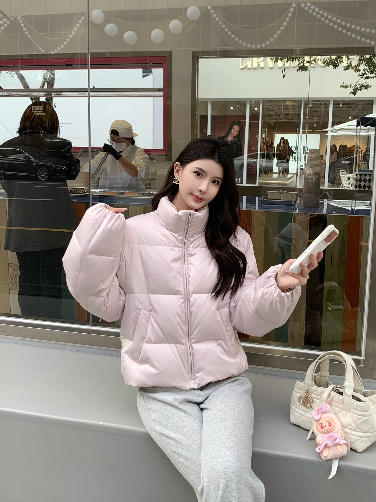 

Kun Ruth down Jaet Women's ort Sle Goose down Warmth Outerwear Ele Loose Fit Long Sve Zipper Closure China Made