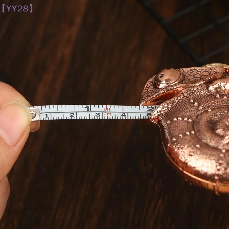 【YY28】Retro Alloy Chameleon Tape Measure Steel Ruler With Keychain Portable Realistic Animals Pendant Measuring Tool{Y}