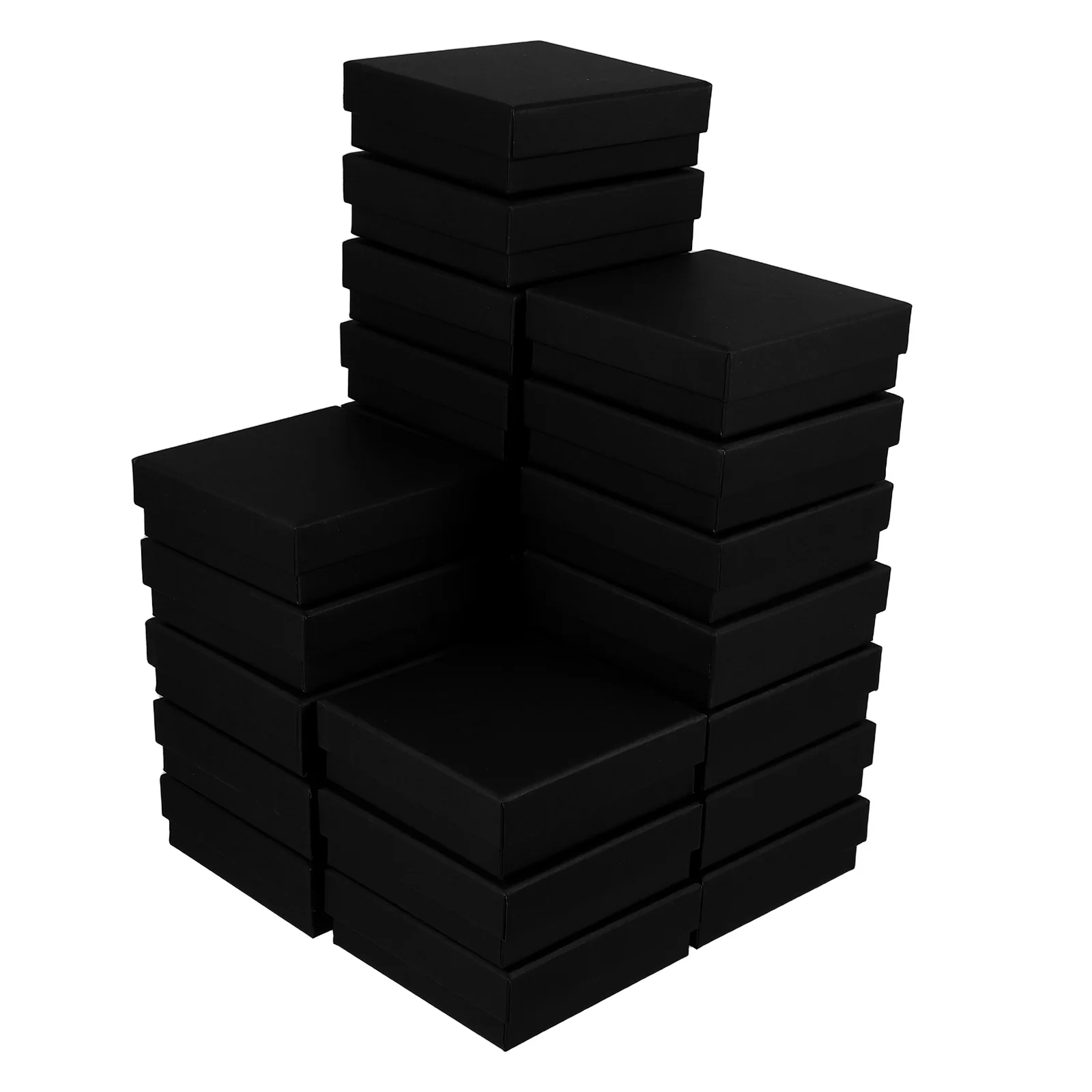 

24pcs Portable Jewelry Box Foam Insert For Rings Earrings Necklaces Compact Travel Storage Black Cardboard Packaging Gift Case