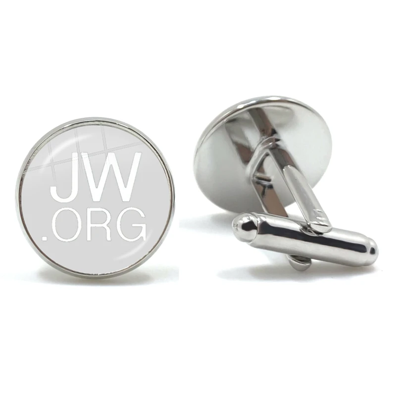 New Arrival JW.ORG Cufflinks Steampunk Jehovah\'s Witnesses Glass Dome Cuffs Jewelry Handmade Gifts Round Shirt Cuff