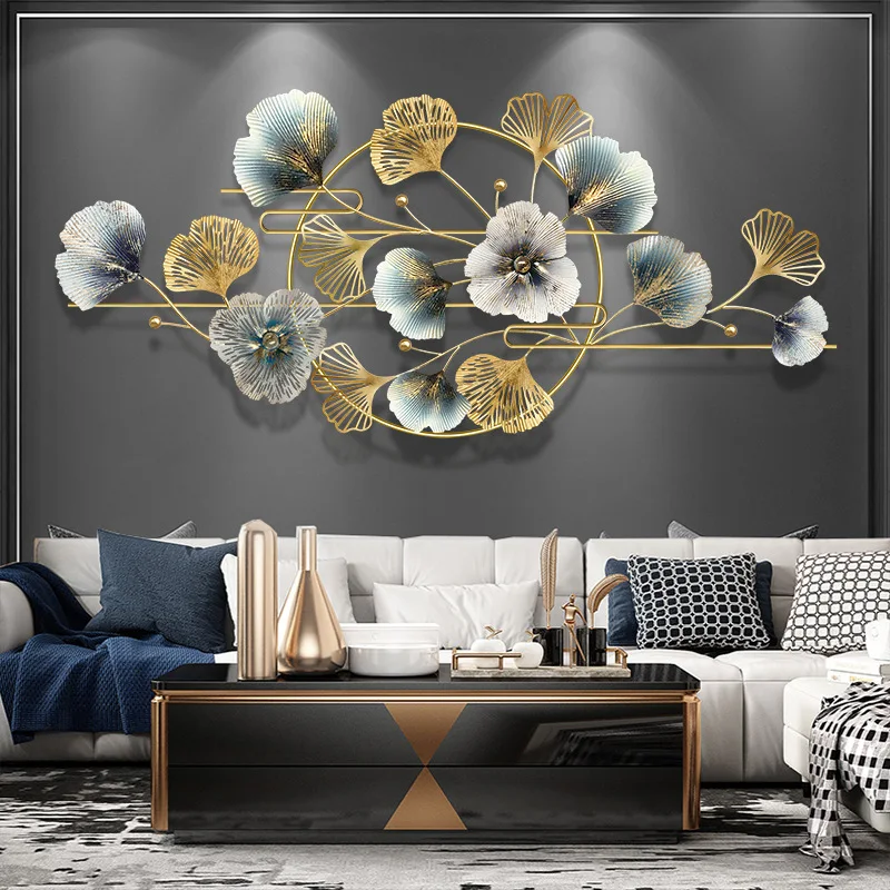 Large Iron Flower Ornaments for Living Room, 3D Wall Decoration for Hallway, Bedroom Wall Hanging, Indoor Entrance Art Crafts