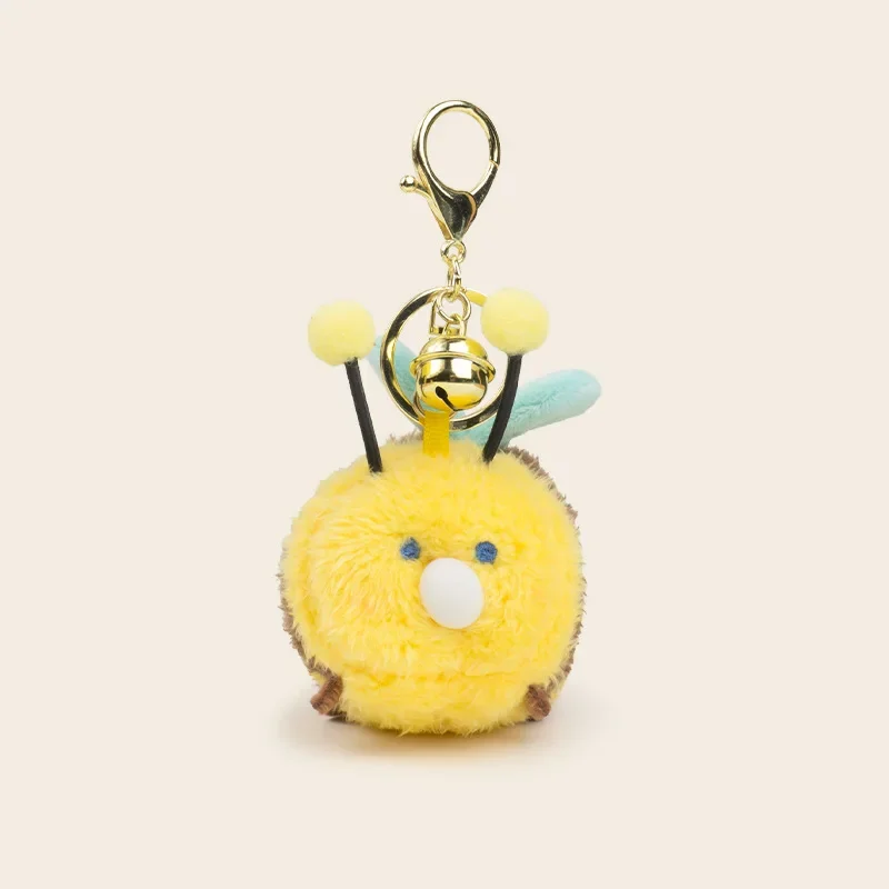 Porte-clés en peluche dessin animé mignon, bulle à presser, pendentif, décompression, jouet d'aération, porte-clés amusant, jouet en peluche, décoration de sac à dos
