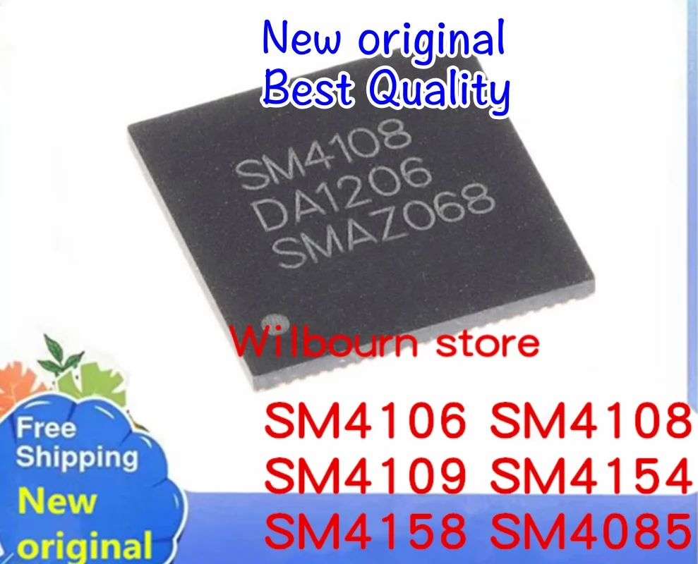 10PCS/LOT 100% new SM4106 SM4108 SM4109 SM4154 SM4158 SM4085 QFN LCD chip