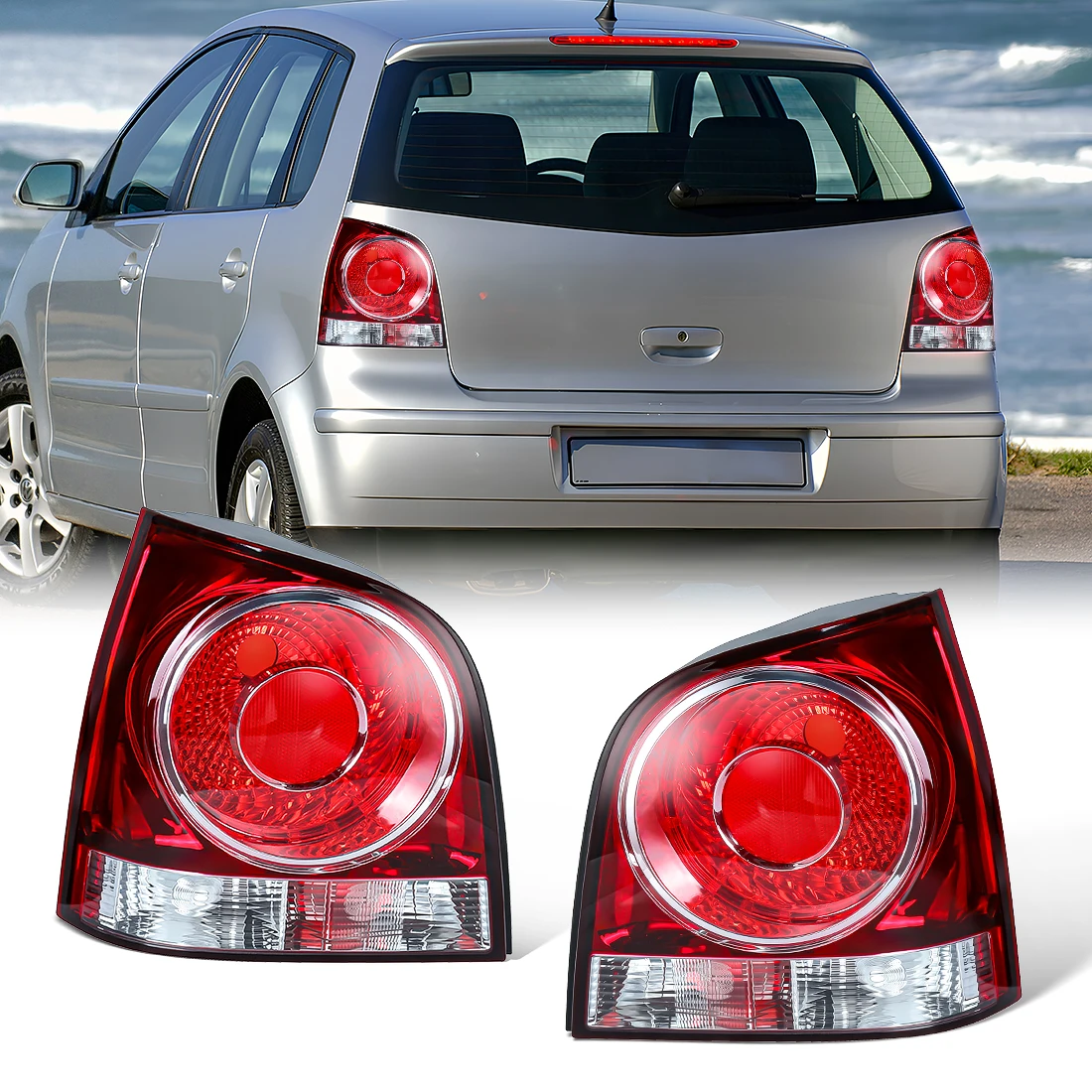 

Car Tail Light Reversing Light For VW Polo 9N 9N3 Hatchback 2005-2010 Rear Turn Signal Driving Brake Lamp No Bulbs 6Q6945095AB