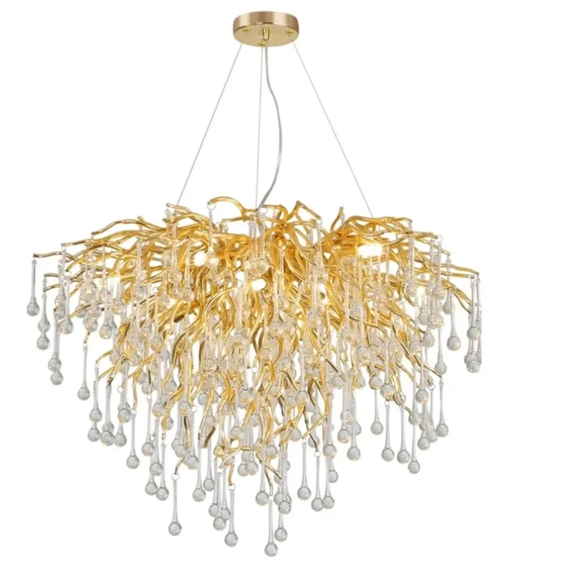Postmodern villa crystal chandelier tree branch dining room luxury high price bedroom living room hotel lobby art chandelier