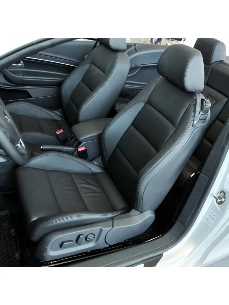 Voor VW Eos 2006 2007 2008 2009 2010 2011 2012 2013 2014 2015 Kunstleer Custom Auto Stoelhoezen voor 2 Voorstoelen voorste rij - afbeelding 2