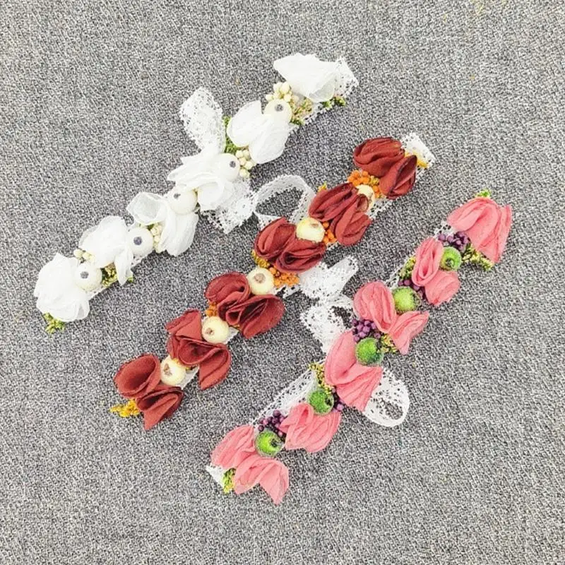 

Q22D Прекрасная цветочная головка для фотосессий для младенцев Регулируемая эластичная волоса модная цветочная повязка на голову