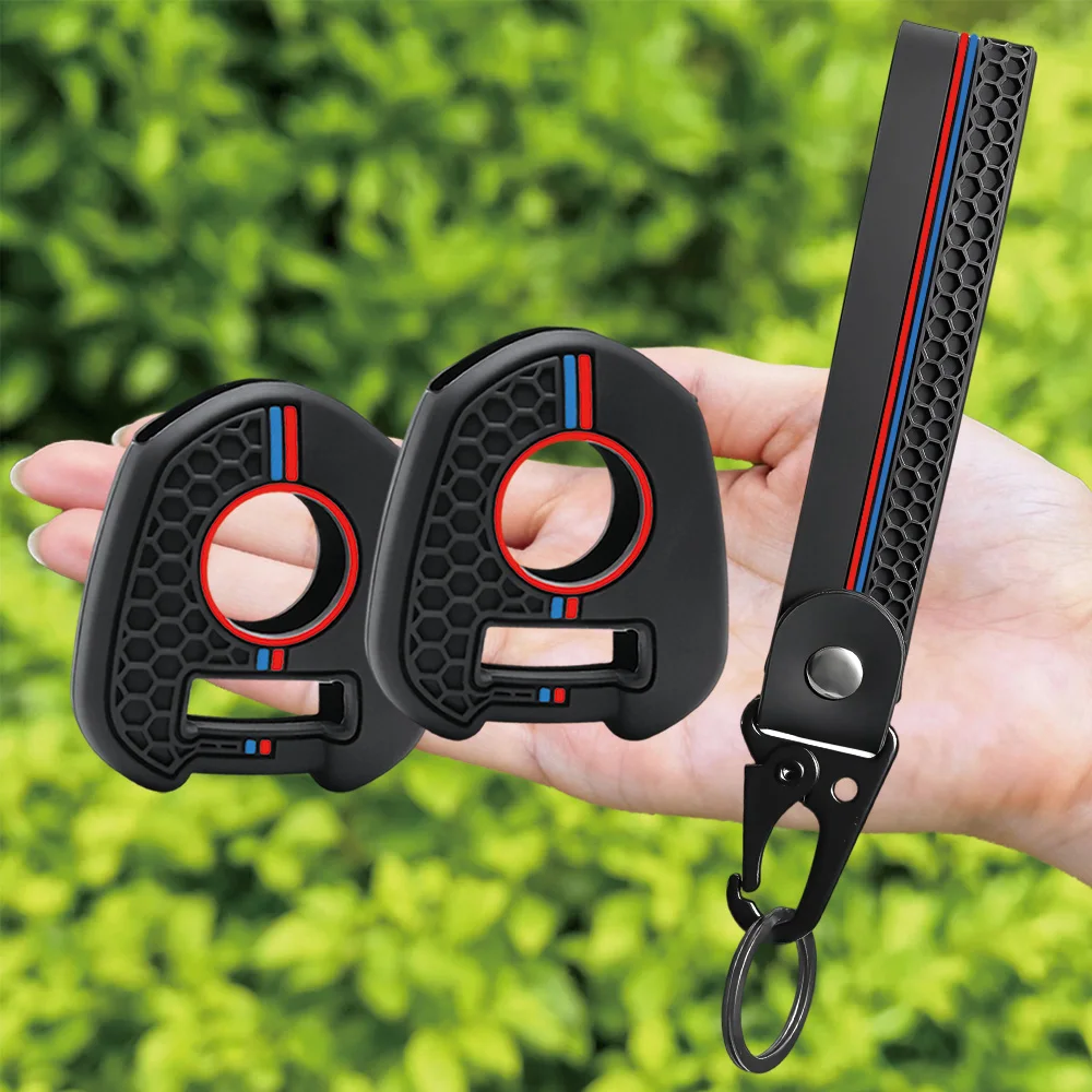 For Honda CB650R CB400 CB500F CB500X CB300R CBR600RR silicone motorcycle key fob cover with long wrist strap and swivel clip