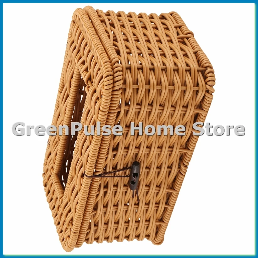Rattan Rectangular Tissue Box Cover - Boho Decorative Woven Tissue Holder,Vintage Farmhouse Tissue Dispenser for Home-A13G