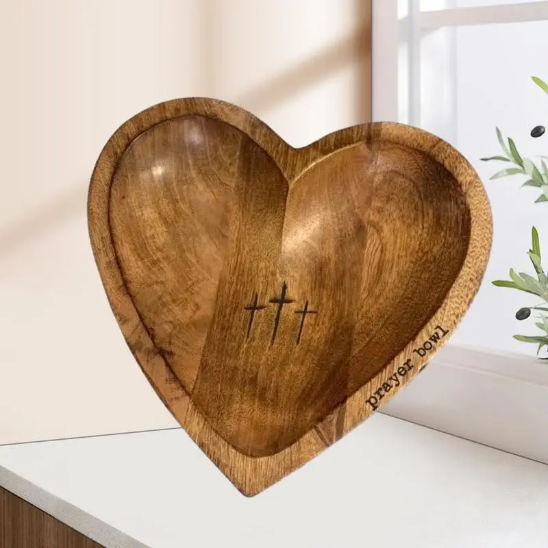 

New Heart Shaped Prayer Bowl Gift for Devotees with Prayer Cards Home Decorations Kitchen Dining Table Centerpiece