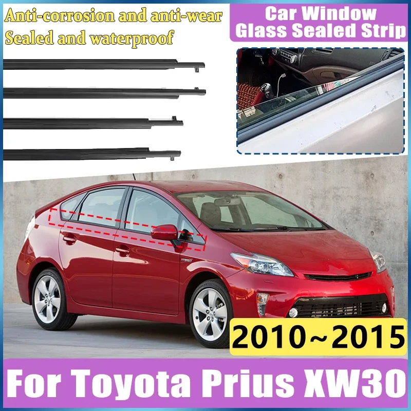 Car Window Weatherstrip For Toyota Prius XW30 2010~2015 2014 2013 Door Waterproof Rainproof Weather Strip Glass Seal Accessories