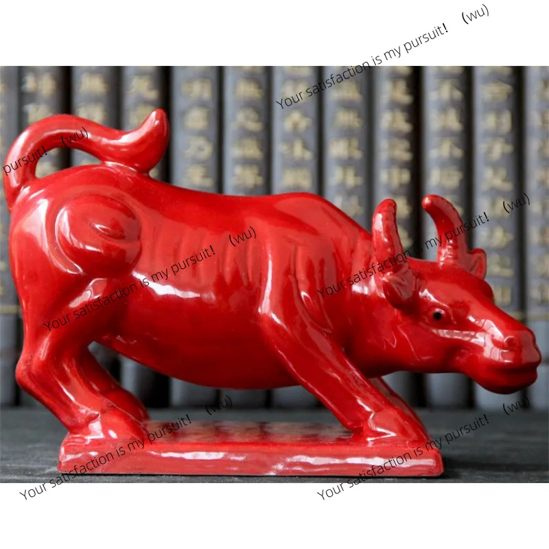 Zodiac Cow Corner Decoration Home Yellow Cow Reclining Cow Ornament Crafts Ceramic Gifts