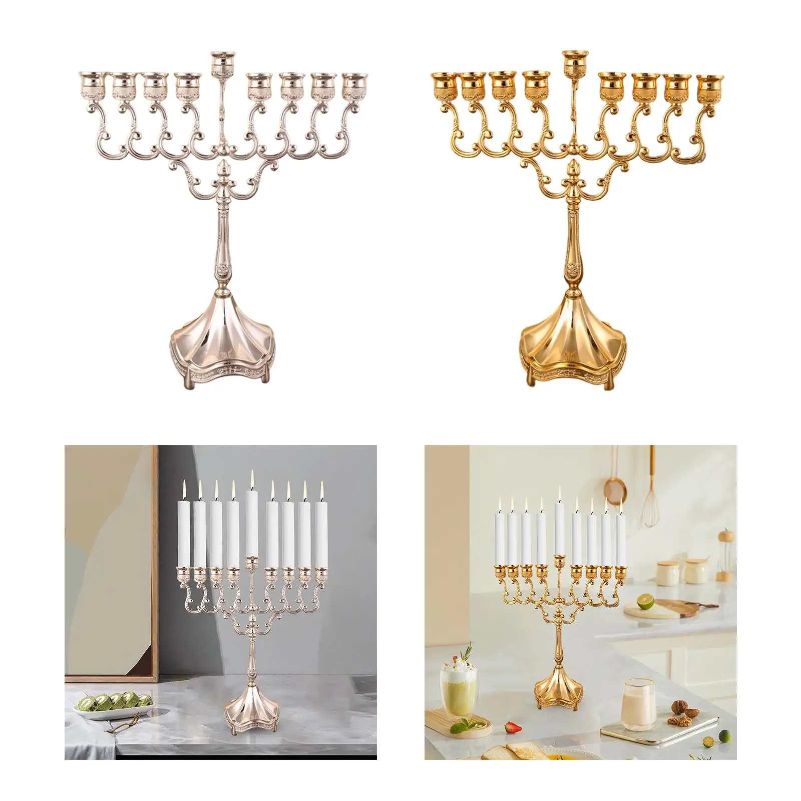 Candle Holder with Arms Candlestick Holder Hanukkah Menorah for Anniversary Party Wedding Event Home Decoration