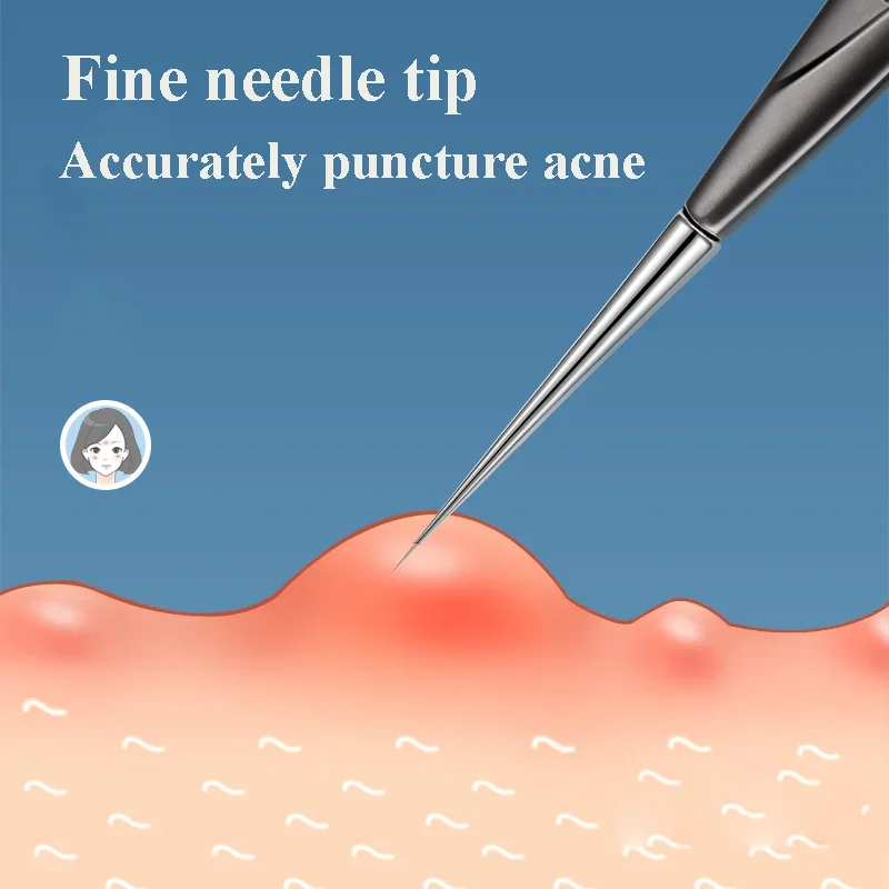 Acne agulha clipe removedor de cravo extração acne beleza poros cabeça preta limpador rosto cuidados com a pele limpeza profunda agulha ferramenta