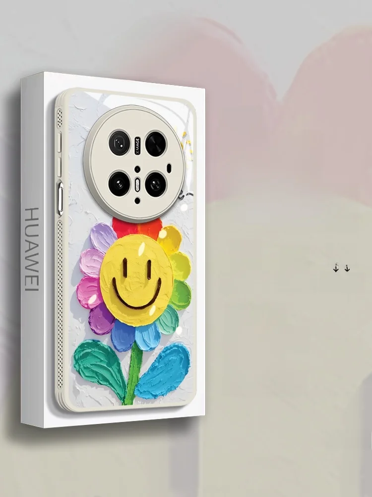 

Jiabeiyao Mate70Pro Phone Case New Creative Cartoon Liquid Glass Full Cover Shockproof Female Version Sunflower Design