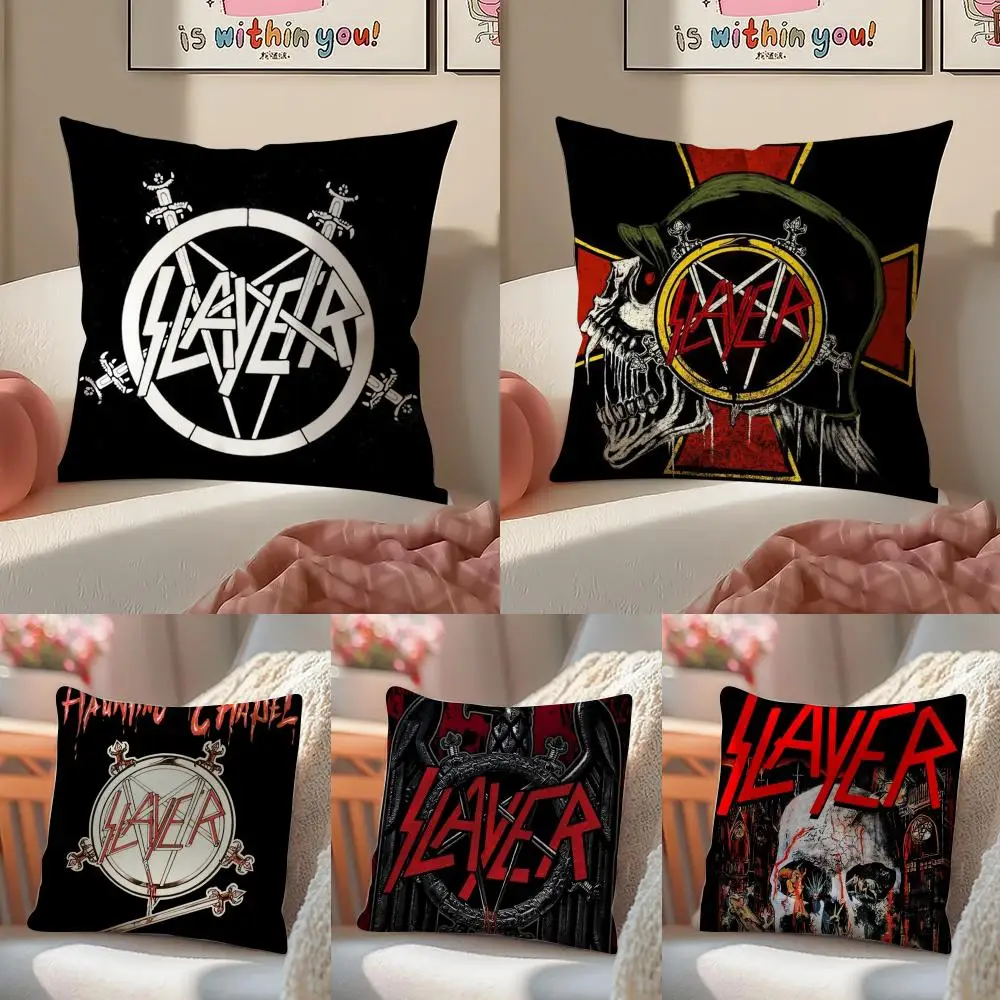 SlayerS M-Metal Rock Cushion Cover Linen Pillowcase Cover Soft Decor for Sofa Home Room