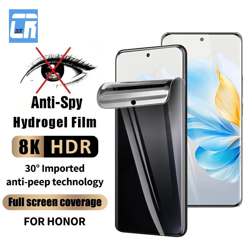 

3D Anti Spy Hydrogel Film For Honor 100 90 80 70 60 50 Pro Curved Privacy Screen Protector For Honor X50 GT X9B X9A Not Glass