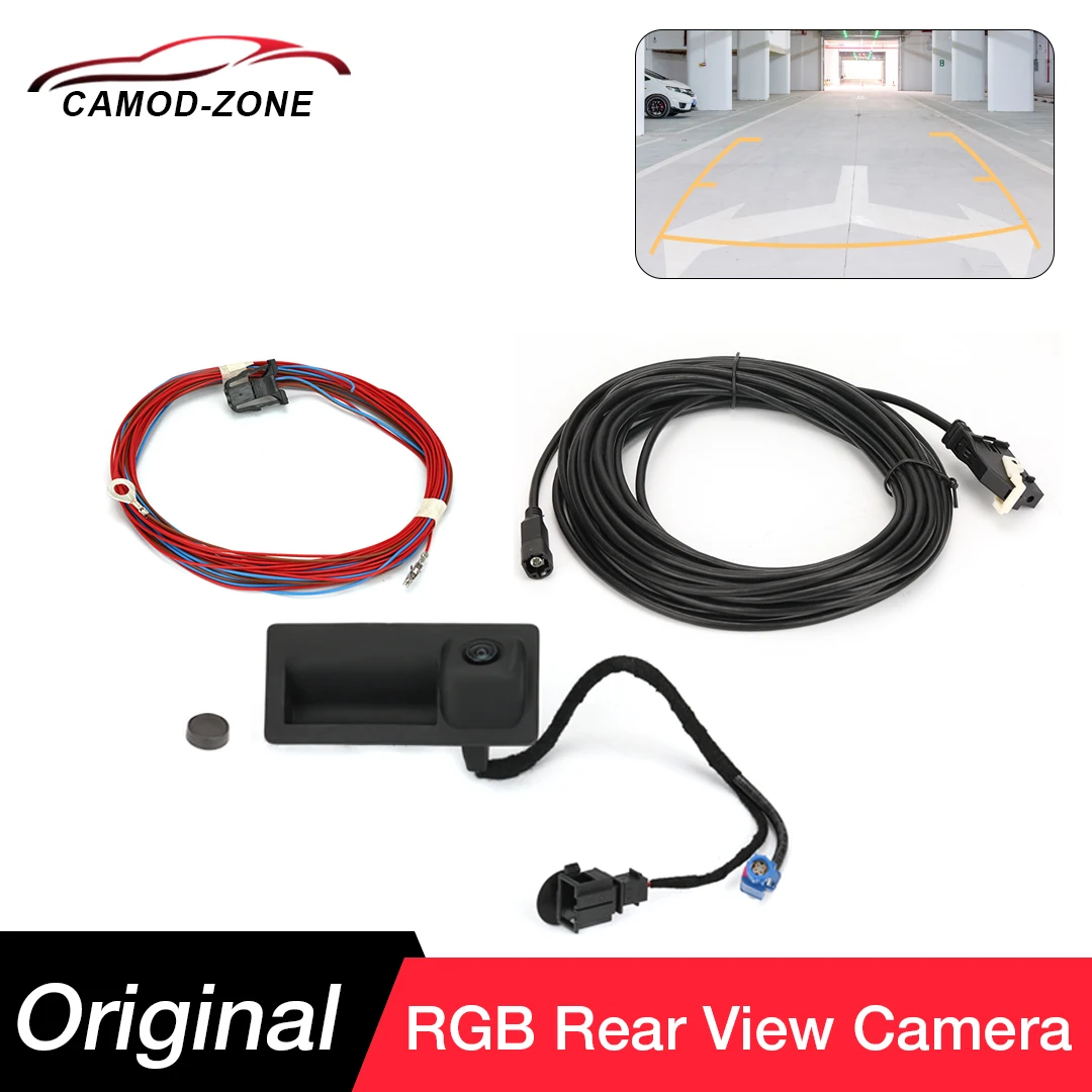 RGB Rear View Camera with Trunk Switch for VW Passat B6 B7 Jetta Golf Plus Tiguan RNS510 RCD510 RNS315 Car Radio Original Camera