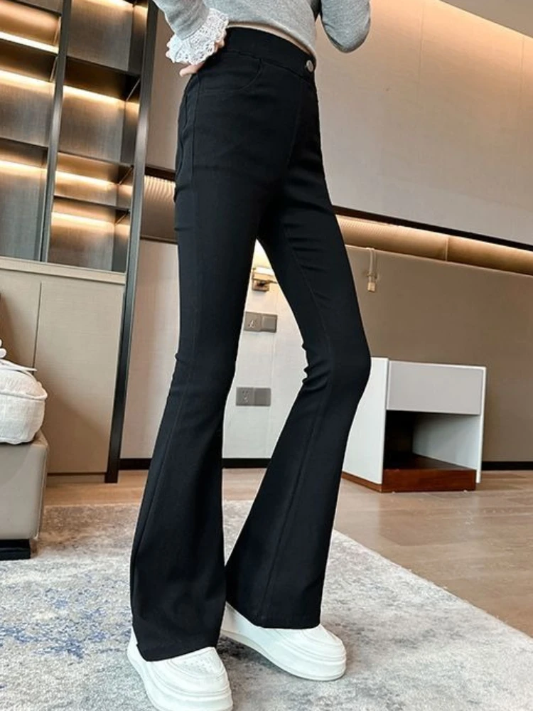 Girl Flare Denim Jeans Spring Autumn Winter Slim Fit Pants Kids Fashion Trousers Children Clothing