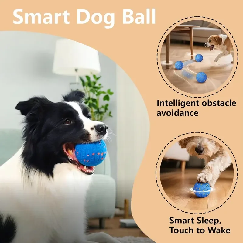 Auto-Bounce Vibrating Jumping Action Smart Dog Ball Interactive Toy Balls for Aggressive Chewers