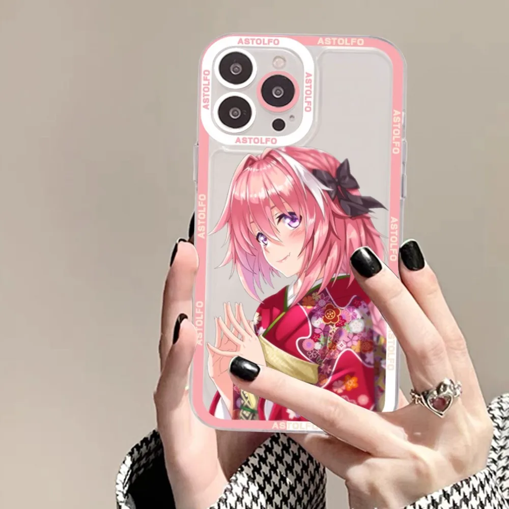 Astolfo Anime Girl Phone Case For Samsung S 20 21 22 23 lite plus ultra Clear Mobile Cover Funda