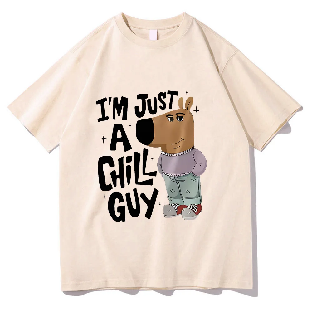 I'm Just A Chill Guy T-shirts Men Women Cotton Clothing Harajuku Trends Creative Tops Y2K Unisex Short Sleeve Tees Simple Tshirt