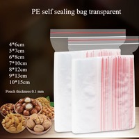 100Pcs Self Adhesive Seal Plastic Bags Transparent Bag Reclosable Vacuum Storage Bag Clear Bags Ziplock Food Storage zip Bags
