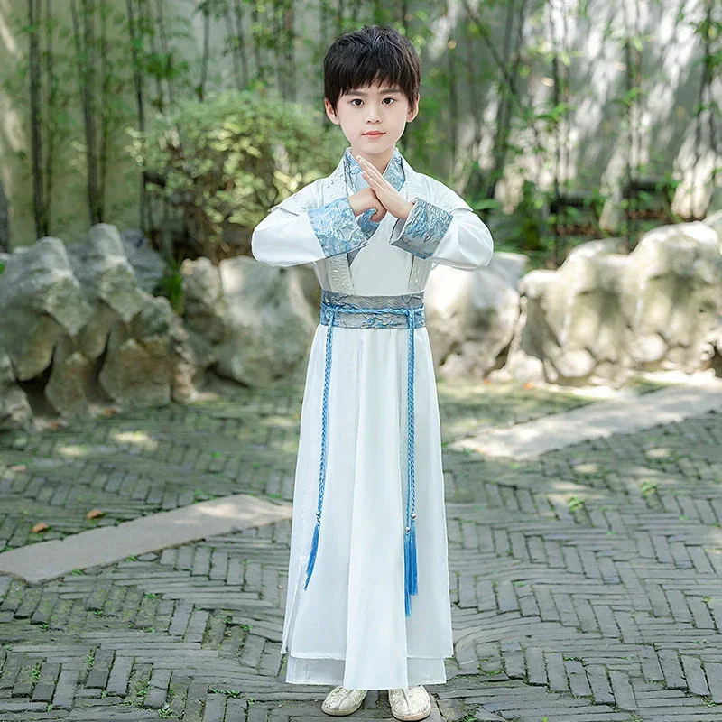 Children Boys Outfit Cosplay Ancient Stage Kids Clothes Vestidos Fashion Baby Boy Hanfu Modern Dress Long Sleeve Chinese Costume