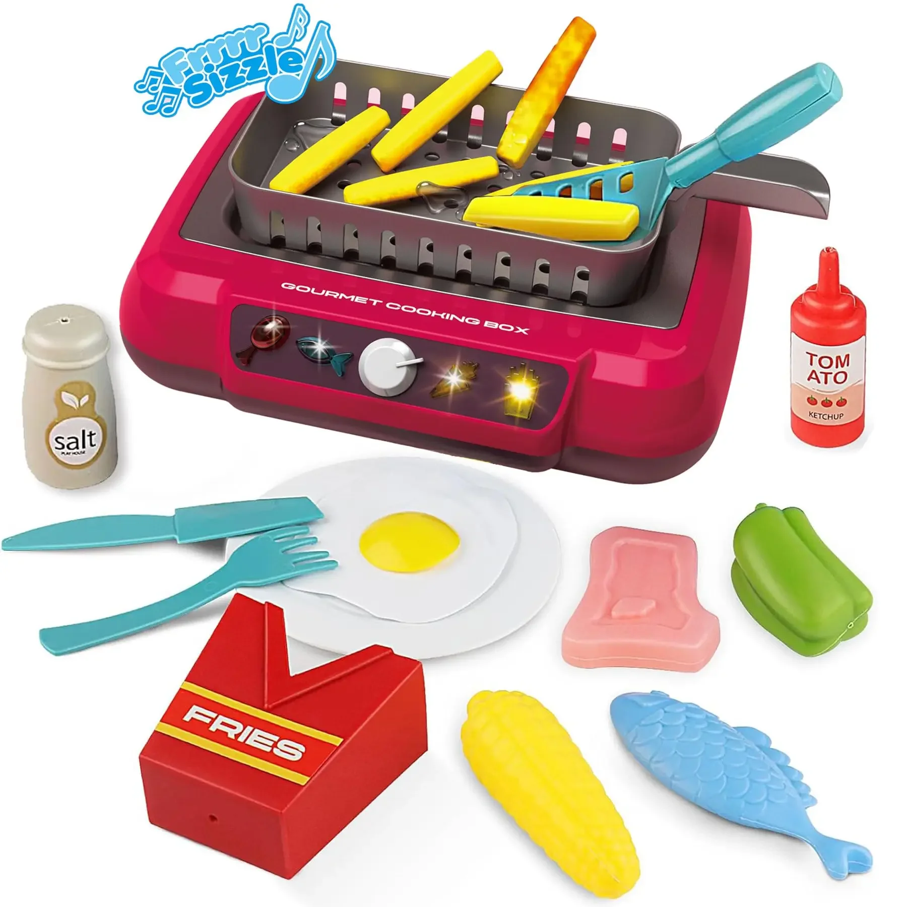 Juego de cocina DIY con sonido y Color claro, inducción multifuncional, casa de juegos para niños, juguetes de comida, regalos