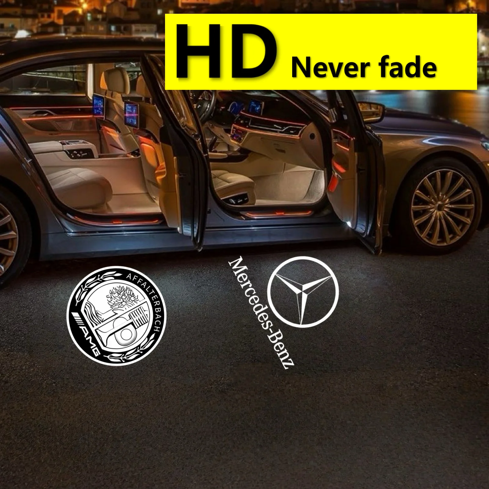 HD для Mercedes Benz CLA CLS Amg W117 C117 C118 W218 C205 C207 W257 C238 2023 2022 2020 2019 2017 светодиодный проектор двери автомобиля