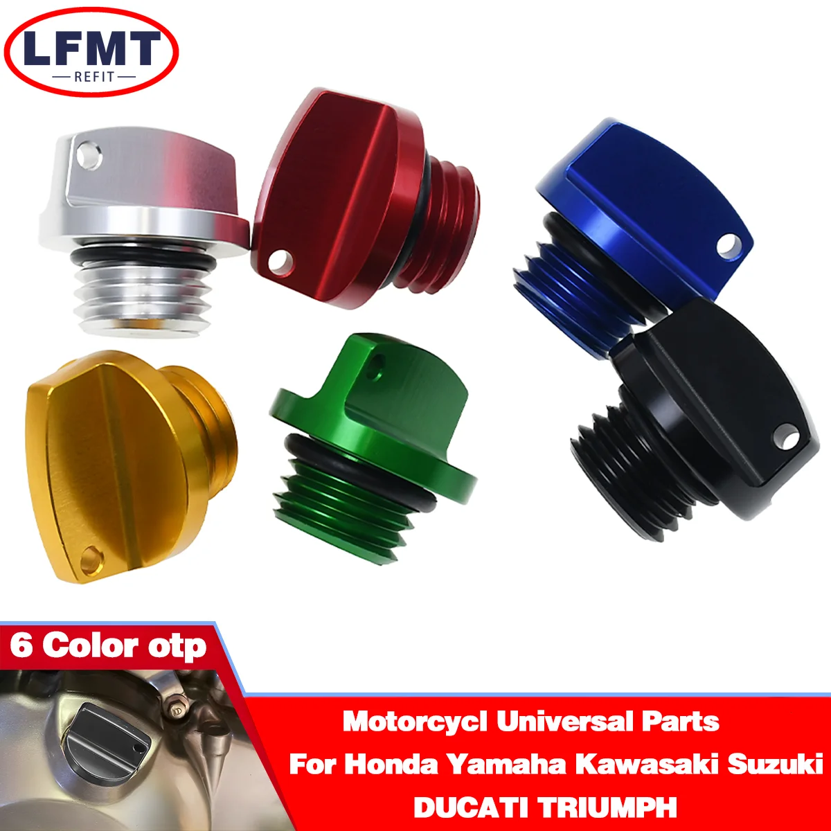 For Yamaha Honda CB Suzuki Kawasaki DUCATI TRIUMPH Motorcycle parts Crankcase Cap CNC Engine Oil Filler Screw Cover Plug M20*2.5